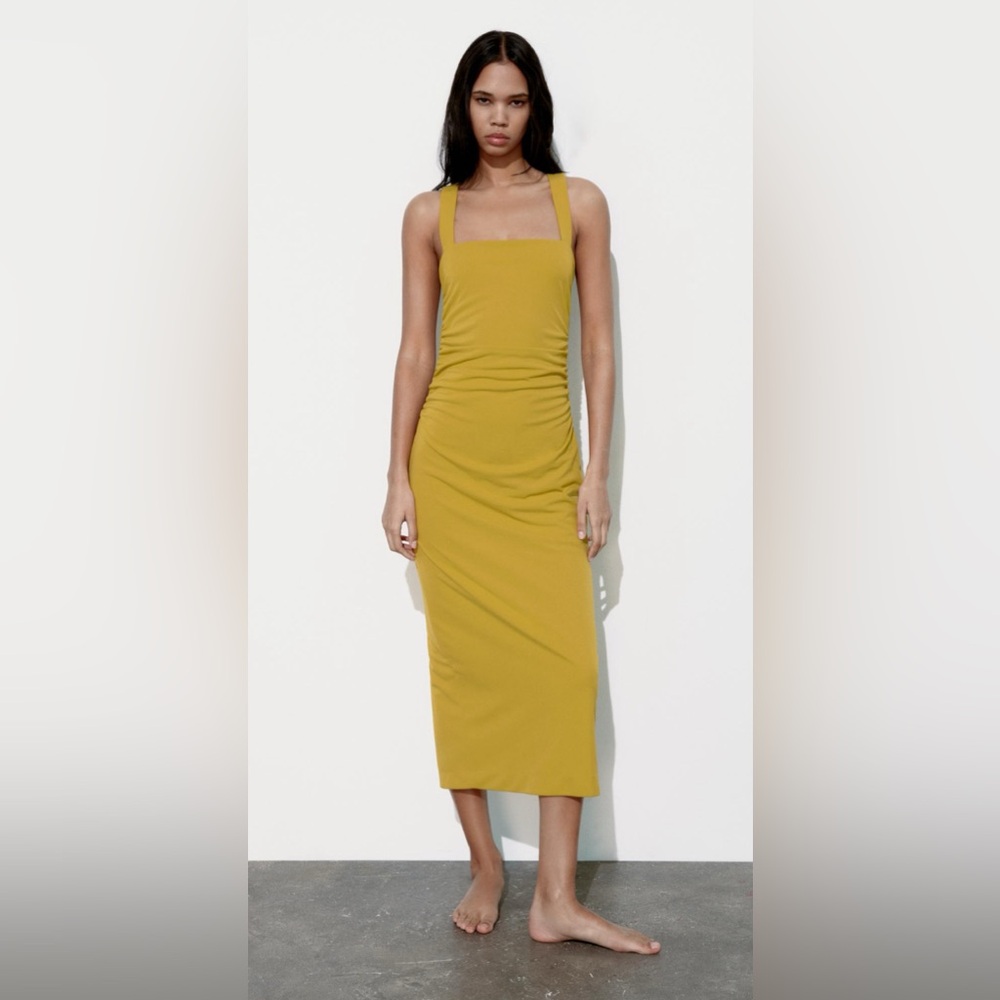 NWT ZARA DRAPED OPEN BACK DRESS